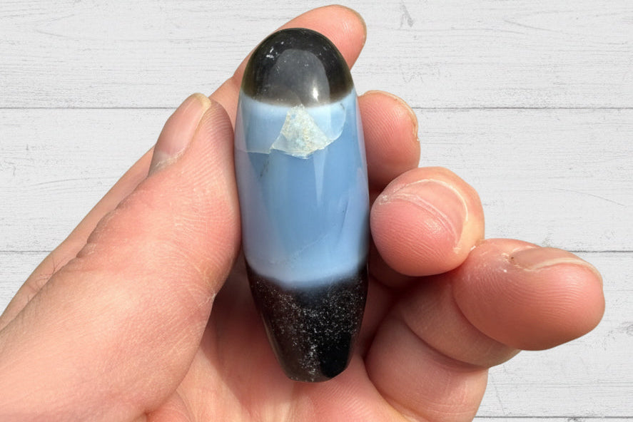 Owyhee Blue Opal Heart Crystal 82 grams BOH02