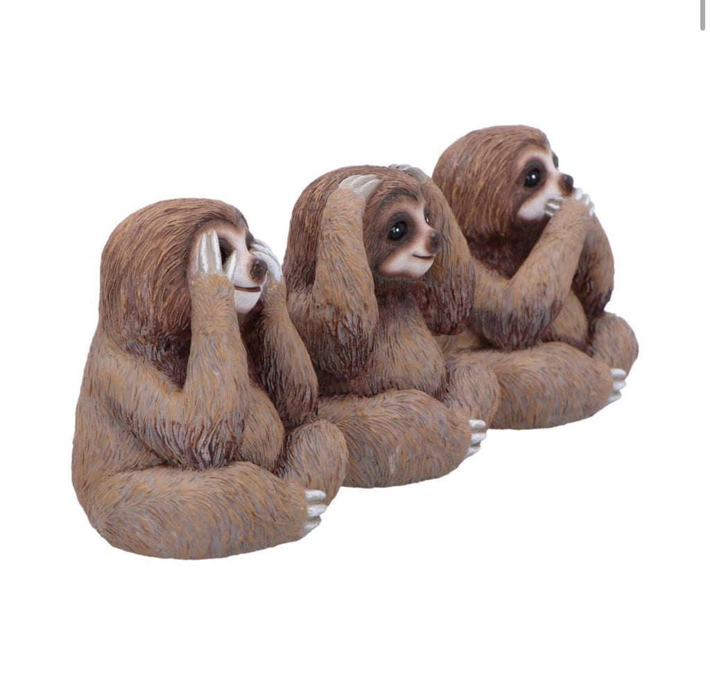 Three Wise Sloths See No Evil Set 8cm