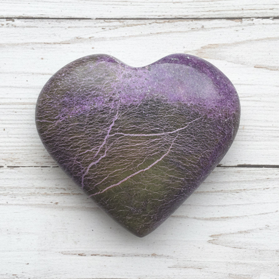 Atlantisite Stichtite Heart Crystal 88 grams AH10