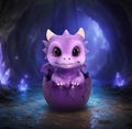 Shellbound (purple) Baby Dragon in Egg Ornament 8.6cm