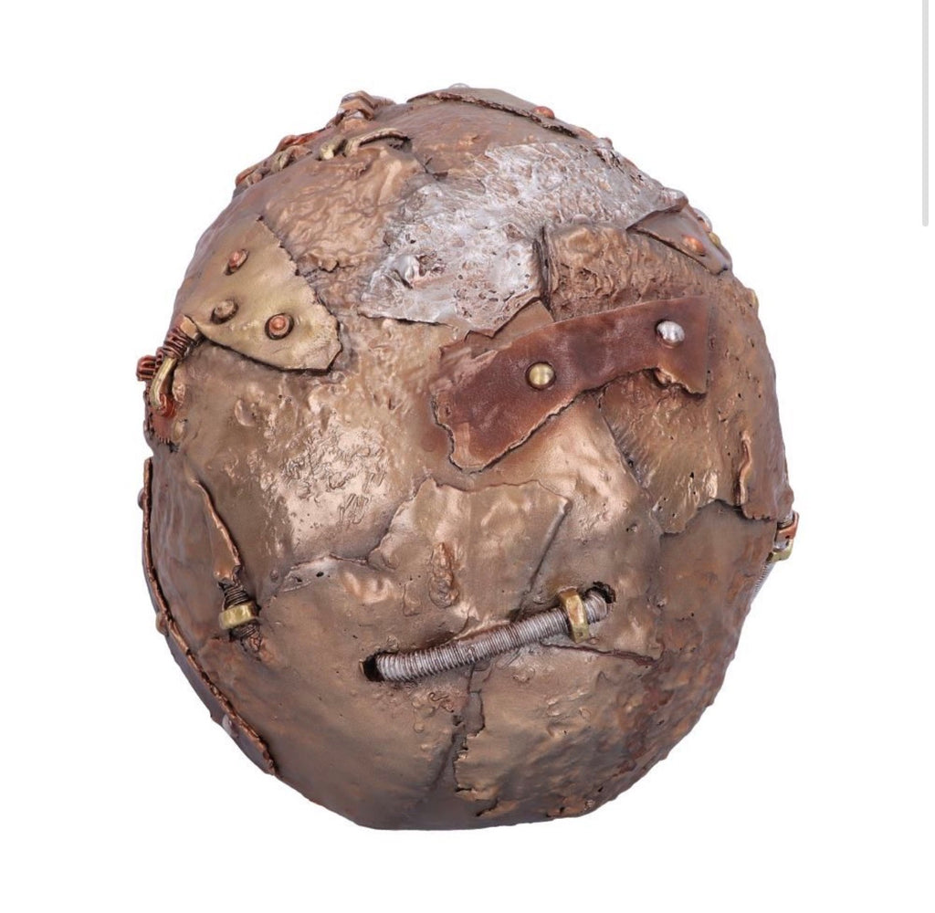 Scrapped Steampunk Skull Clock 19cm