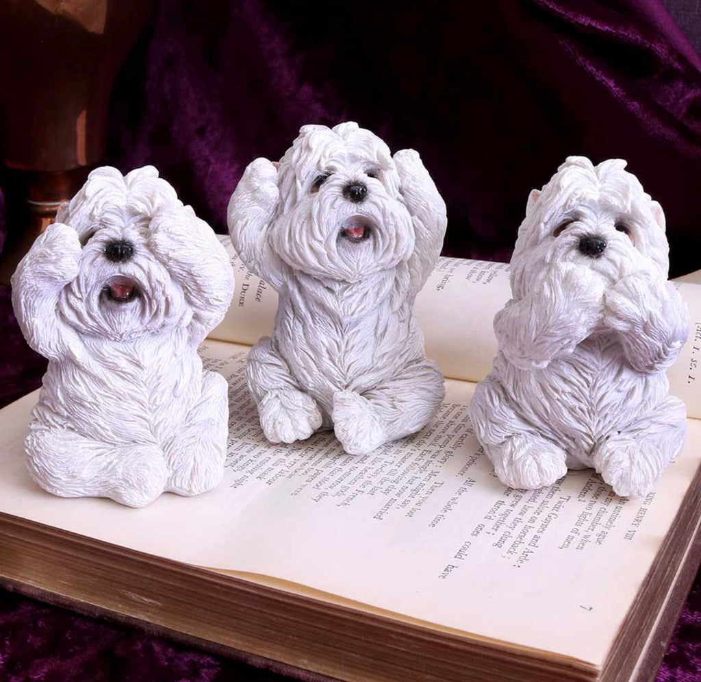 Three Wise Westies See No Evil Set 8cm