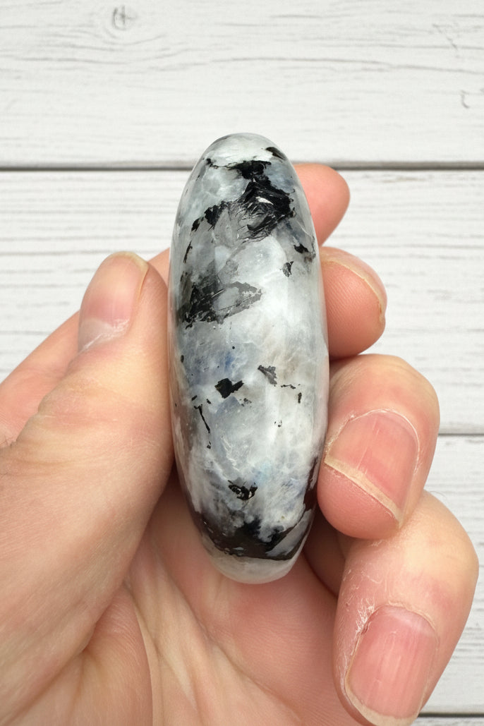 Rainbow Moonstone Palmstone 110 grams RMP07
