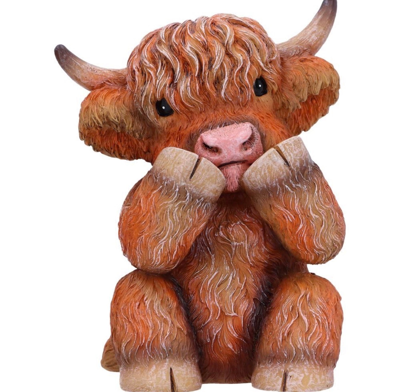Three Wise highland Cows set of 3 9.6cm