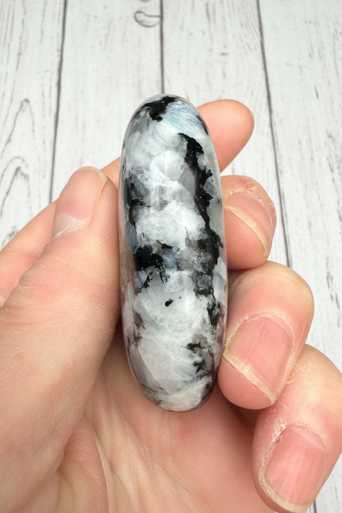 Rainbow Moonstone Palmstone 106 grams RMP08