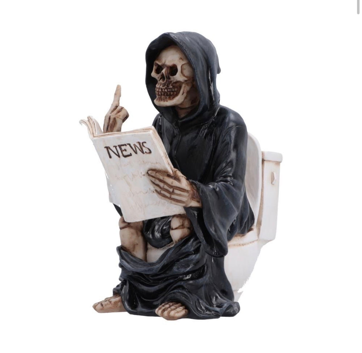 Final Flush Cursing Grim Reaper on Toilet Ornament 16.2cm