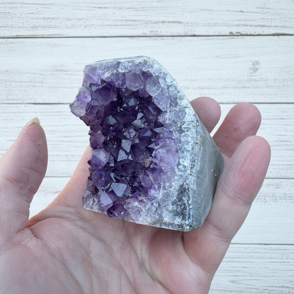 Amethyst Druzy Standing Cut Base 270 grams NPA12