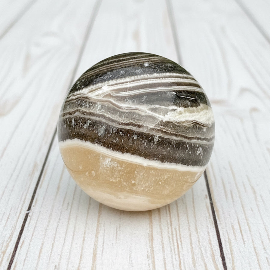 Zebra Calcite Sphere 159 grams ZCS06