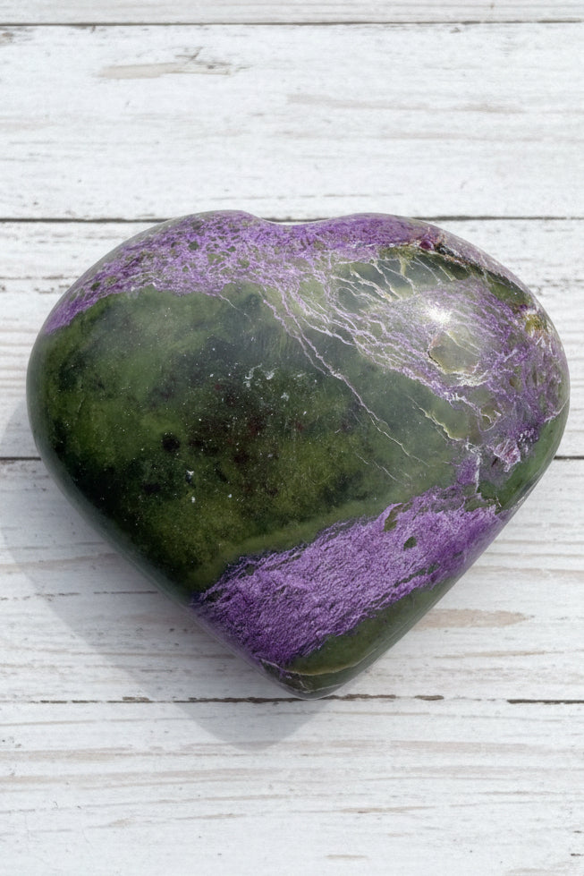 Atlantisite Stichtite Heart Crystal 92 grams AH07