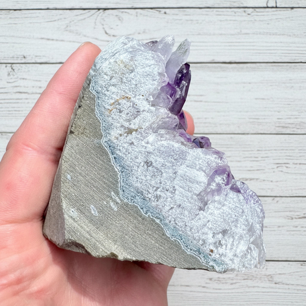 Amethyst Druzy Standing Cut Base 433 grams NSACB07