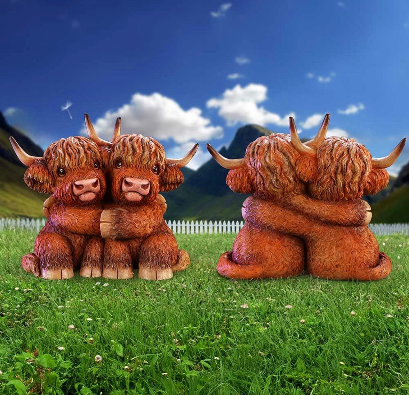 Highland Hug Highland Cow Ornament 14.5cm