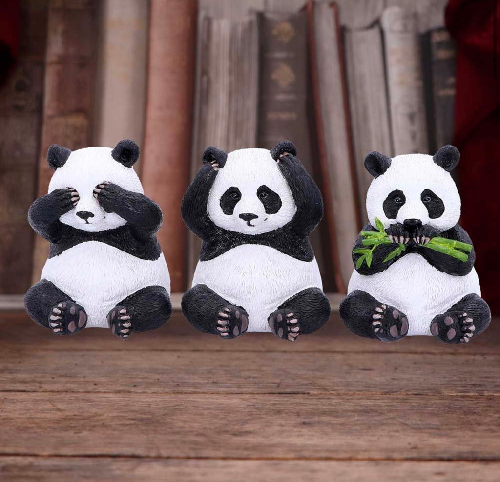 Three Wise Pandas See No Evil Set 8.5cm
