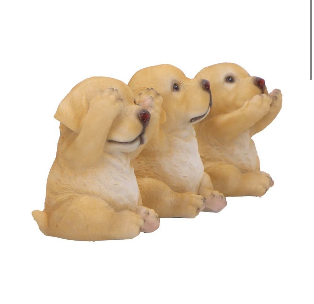 Three Wise Golden Labradors See No Evil Set 7.5cm