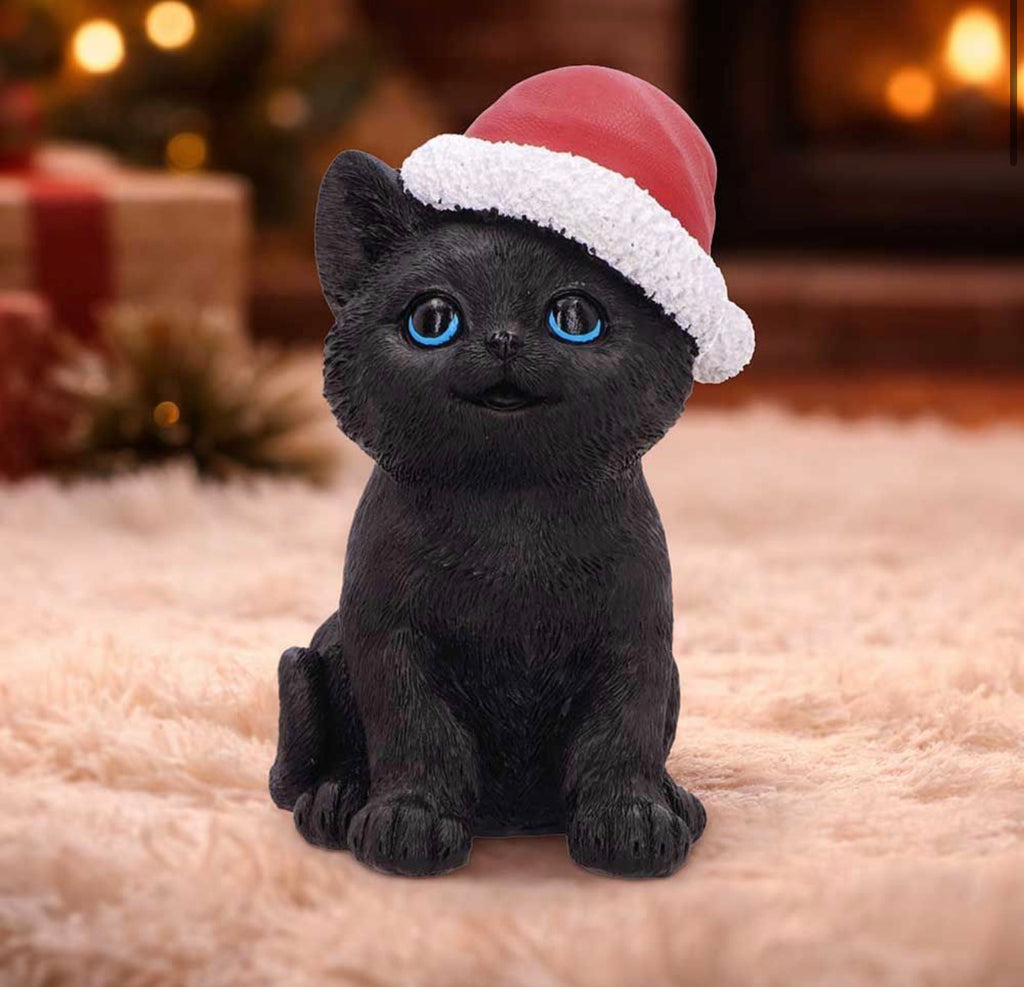 Santa Claws Black Cat Christmas Ornament 18cm
