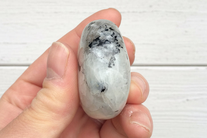 Rainbow Moonstone Palmstone 115 grams RMP02