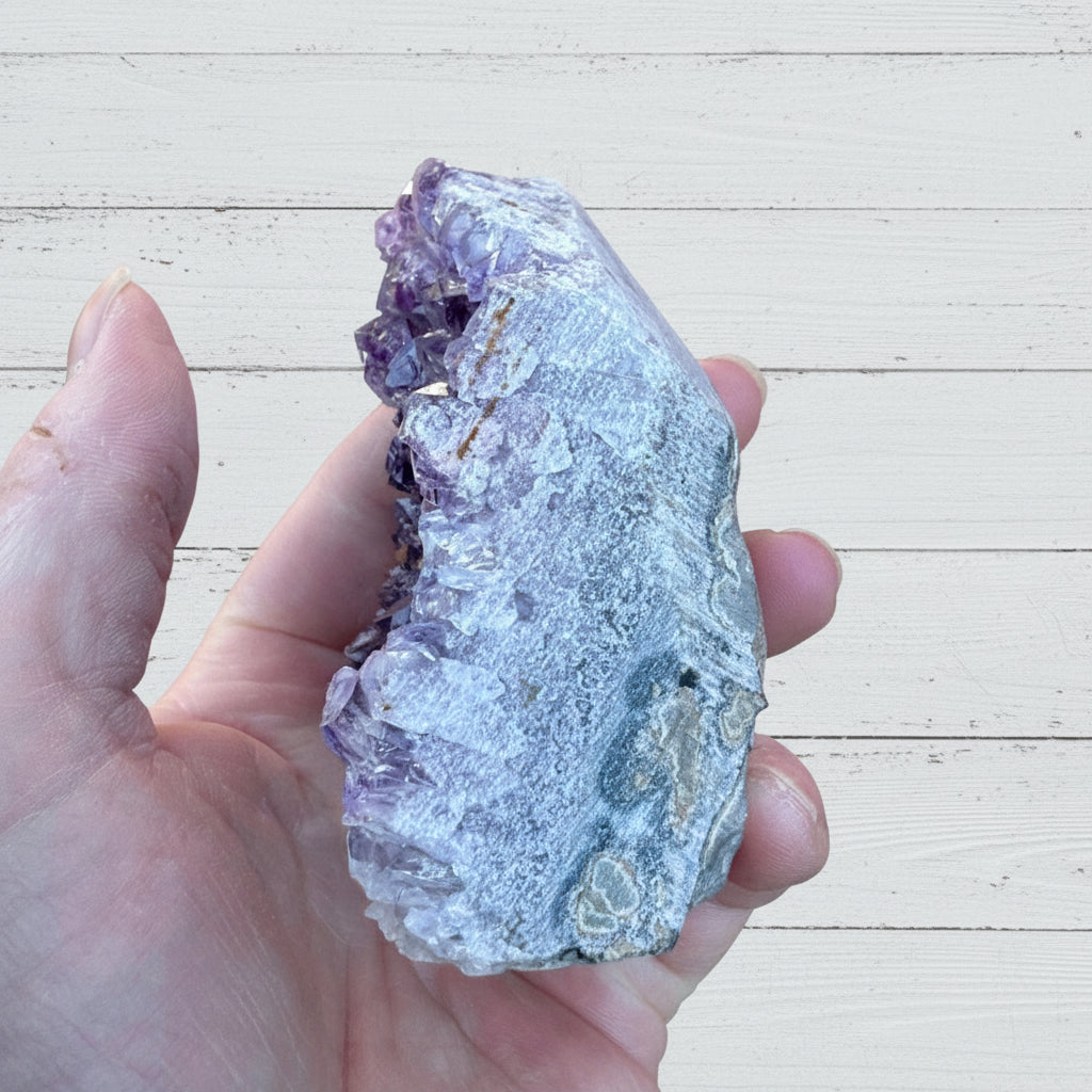 Amethyst Druzy Standing Cut Base 335 grams NPA06