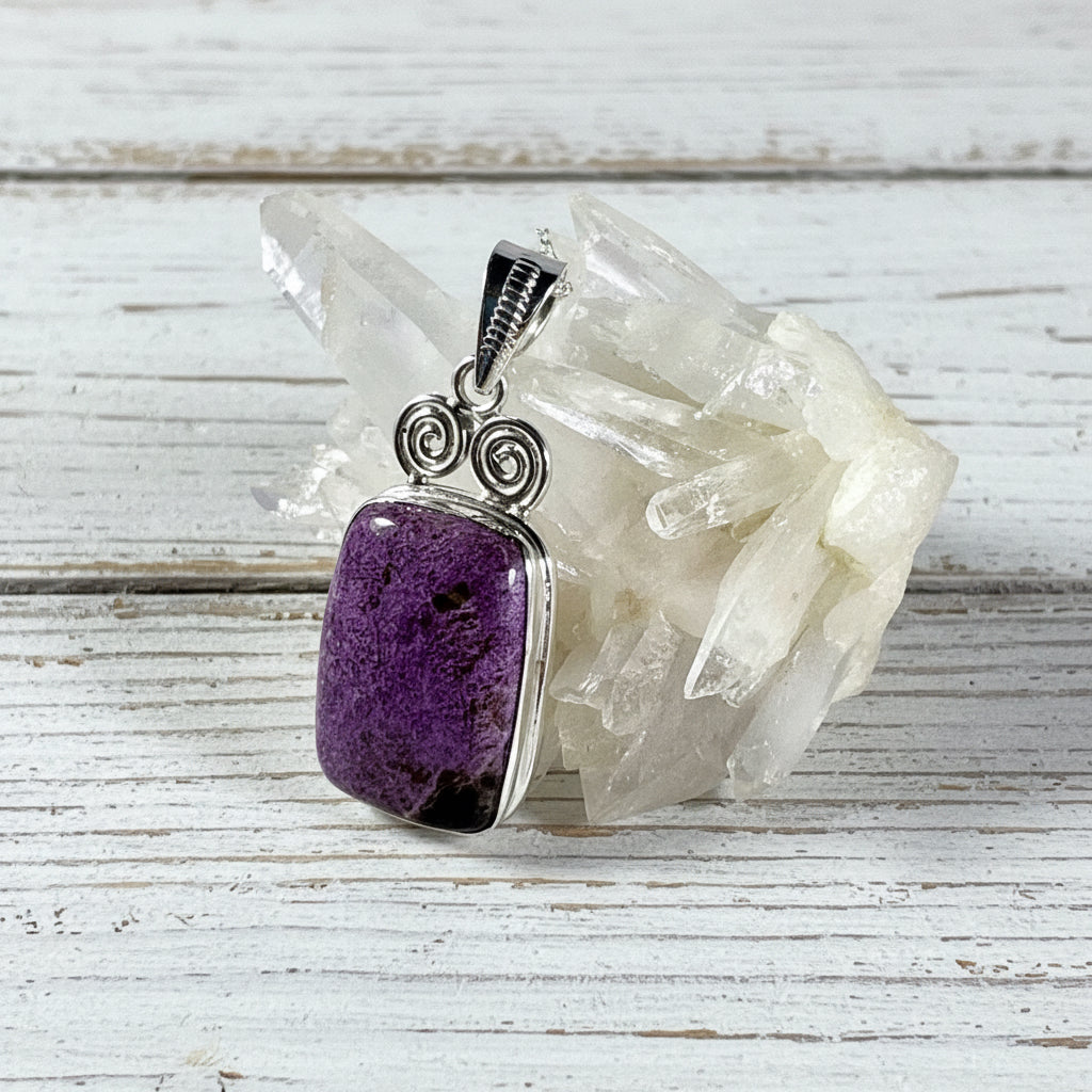 925 Sterling Silver Stichtite Pendant