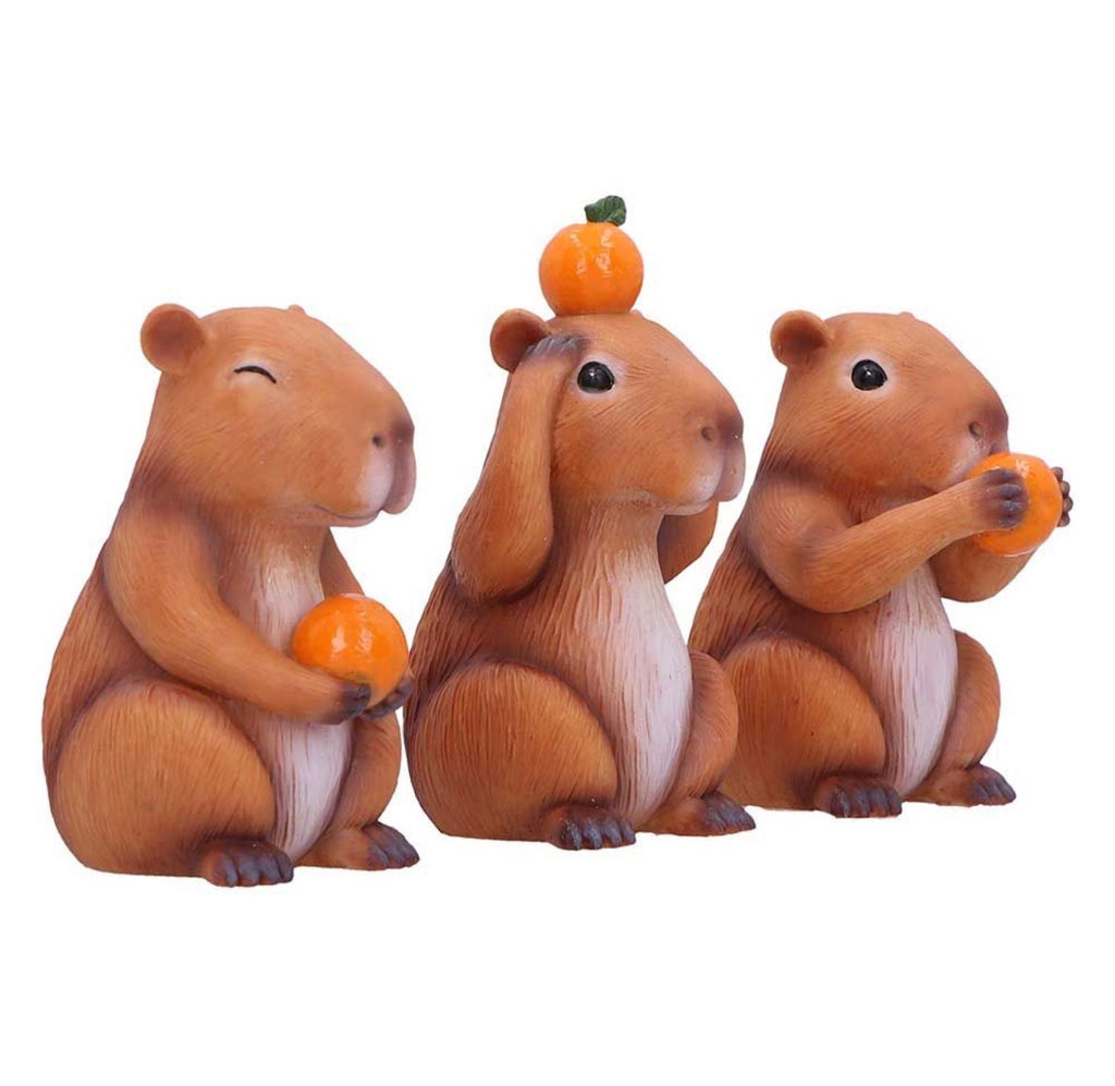 Three Wise Capybaras See No Evil Set 8.5cm