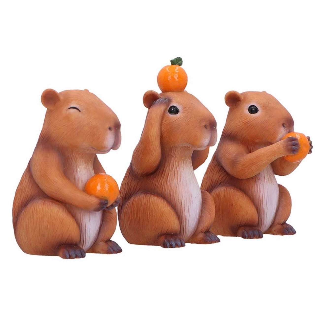 Three Wise Capybaras See No Evil Set 8.5cm