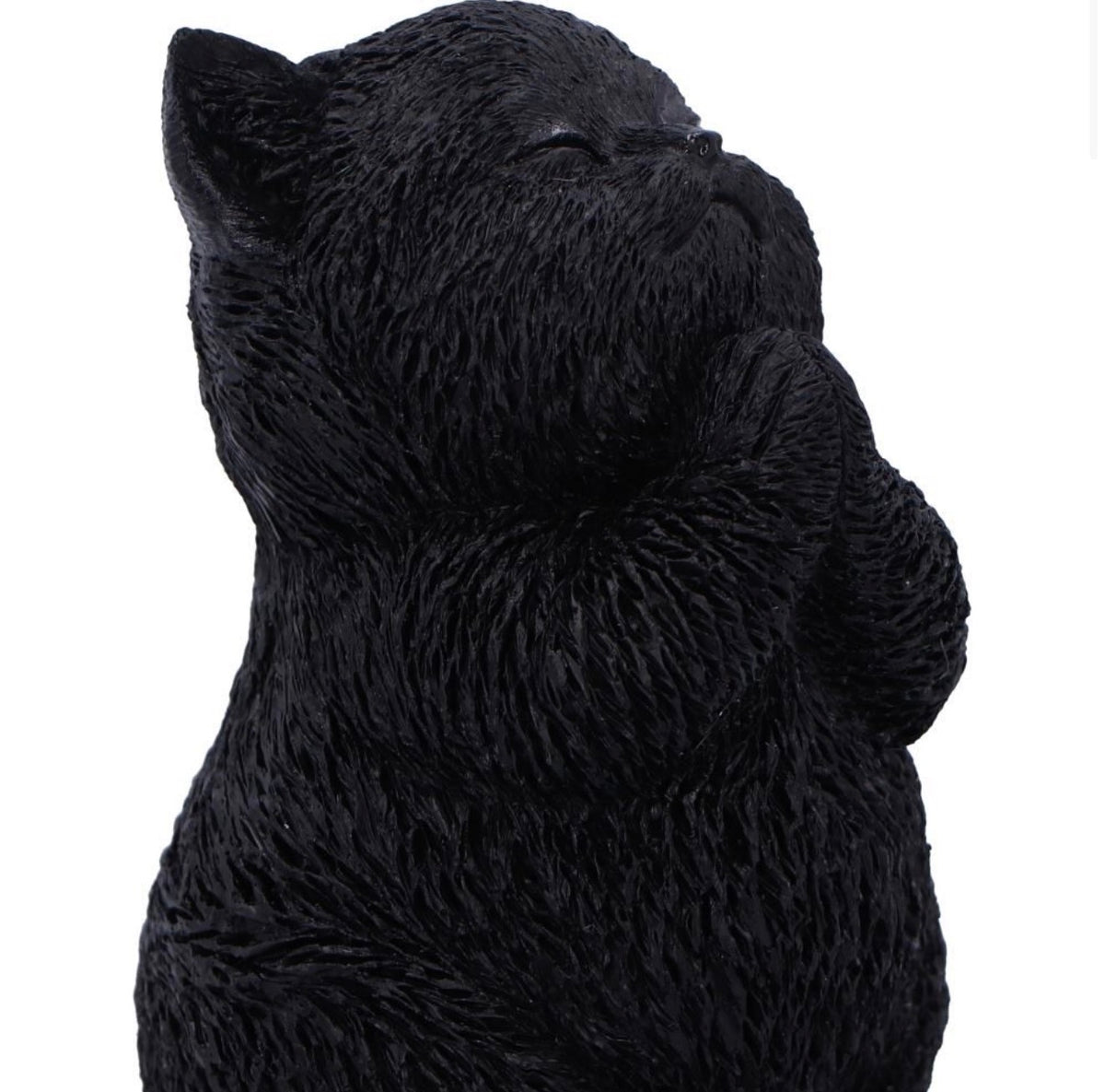 Whisker Wish Praying Black Cat Ornament 8.5cm