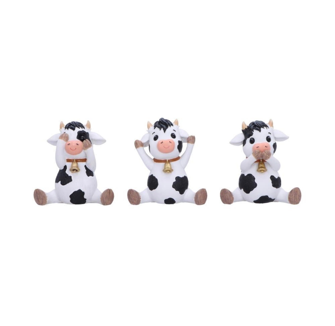 Three Wise Cows See No Evil Set 9cm