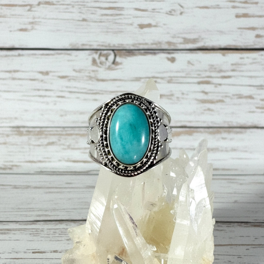 925 Sterling Silver Amazonite Ring