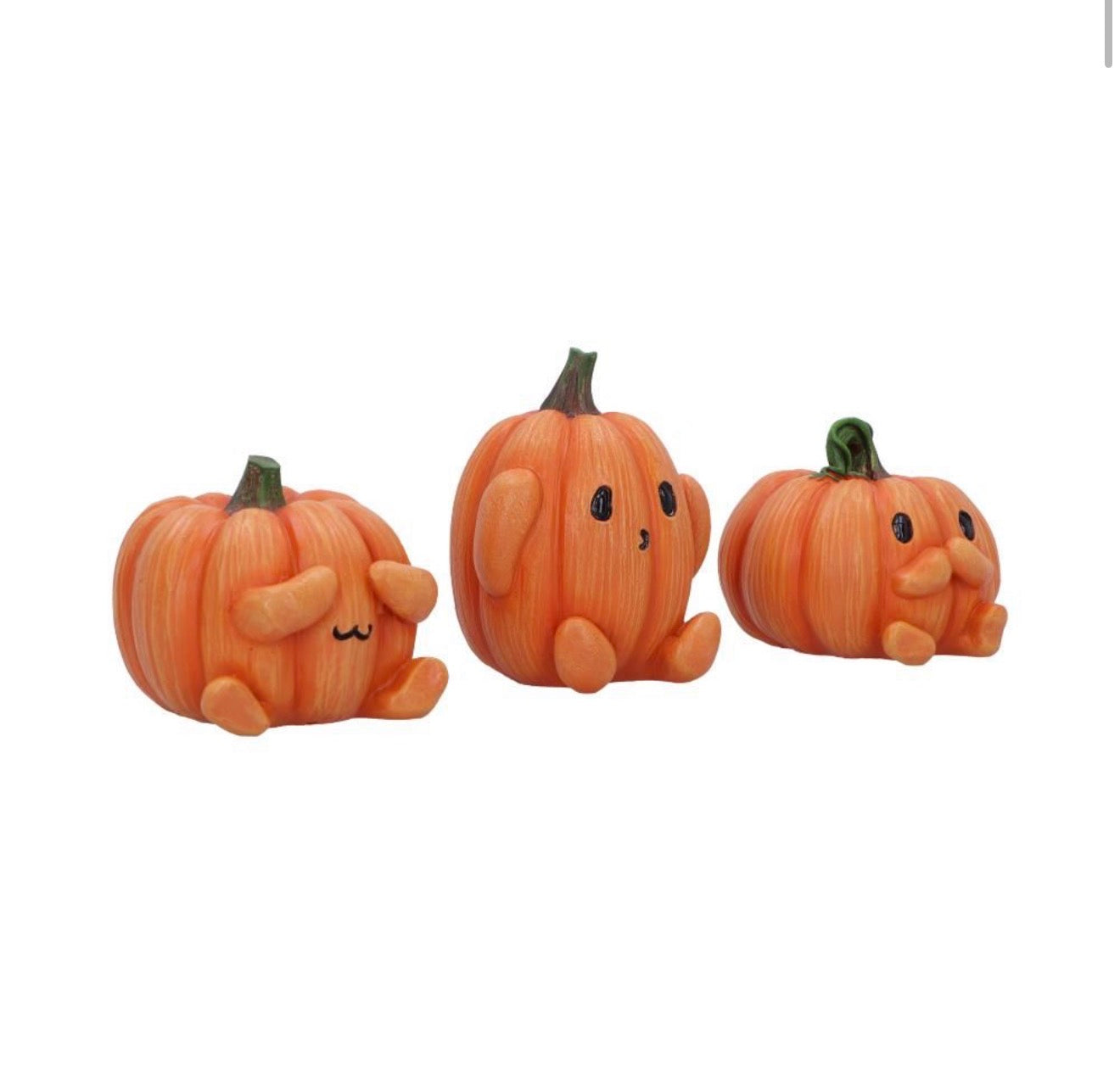Three Wise Pumpkins See No Evil Set 8cm
