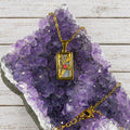 18KT Gold Plated Stainless Steel “ The Lovers “ Tarot Card Necklace