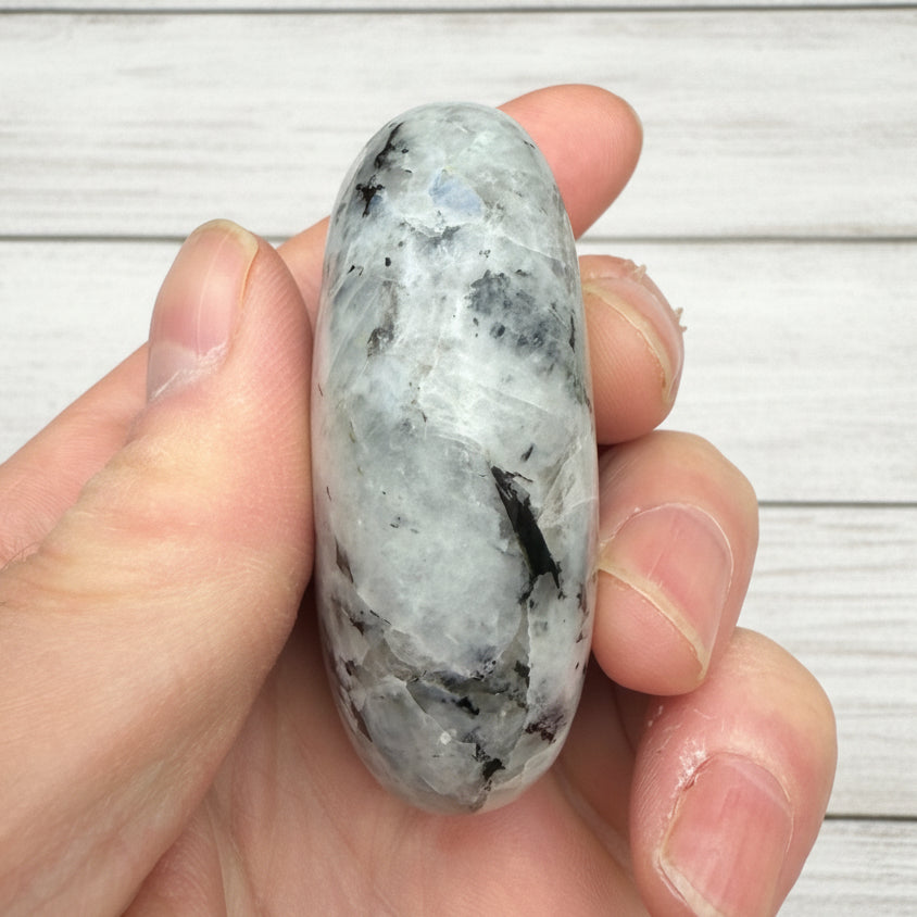 Rainbow Moonstone Palmstone 118 grams RMP09