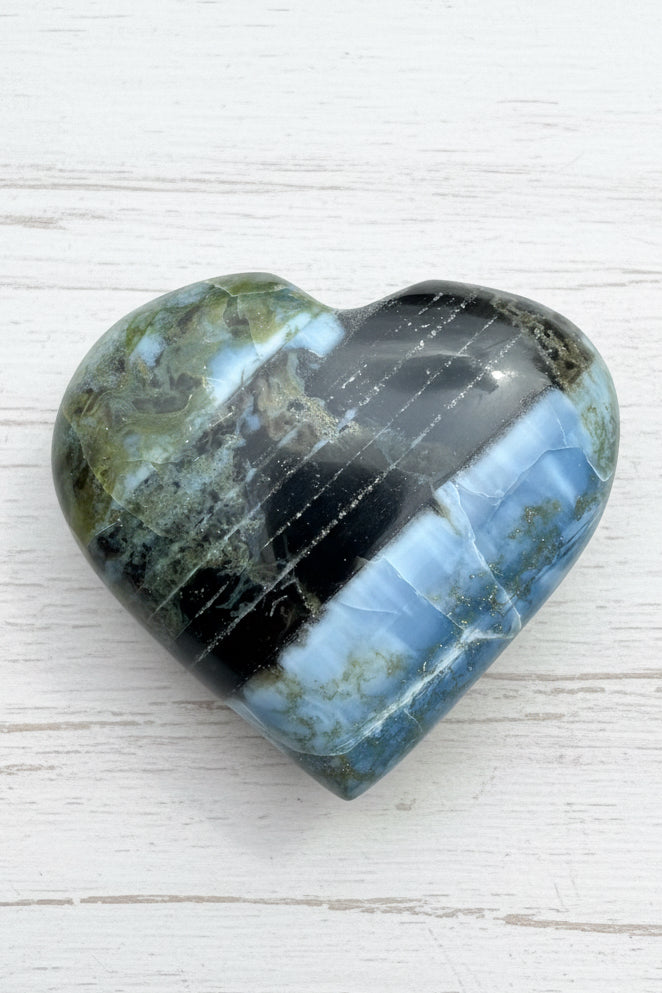 Owyhee Blue Opal Heart Crystal 83 grams BOH05