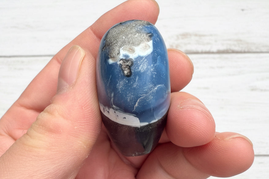 Owyhee Blue Opal Heart Crystal 68 grams BOH11