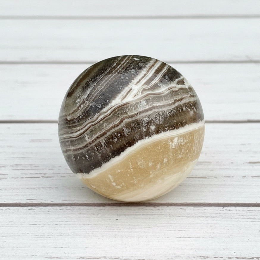Zebra Calcite Sphere 159 grams ZCS06