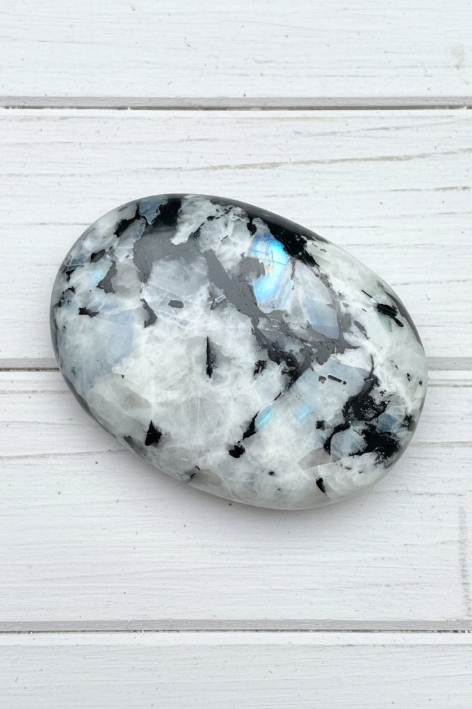 Rainbow Moonstone Palmstone 101 grams RMP10