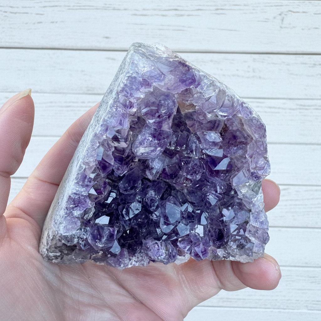 Amethyst Druzy Standing Cut Base 335 grams NPA06
