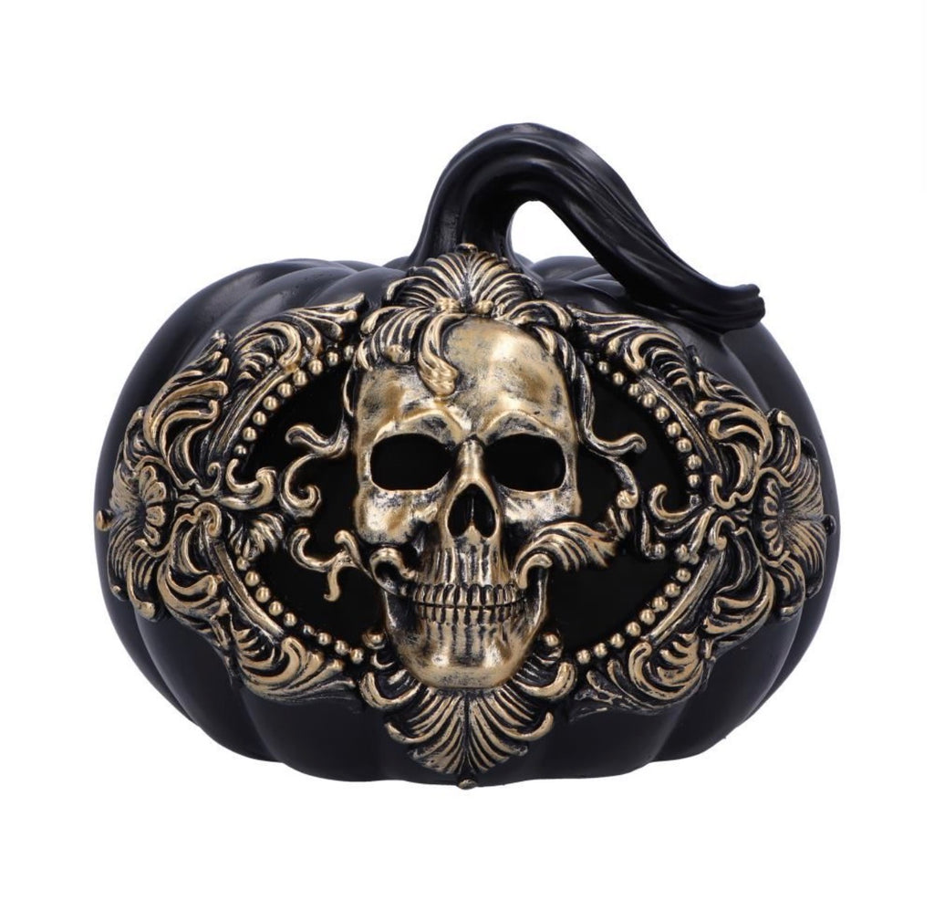 Baroque Harvest Pumpkin Skull Light Up Ornament 20cm