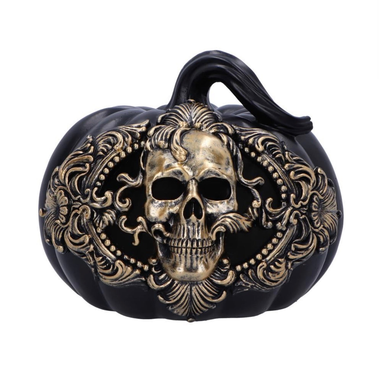 Baroque Harvest Pumpkin Skull Light Up Ornament 20cm