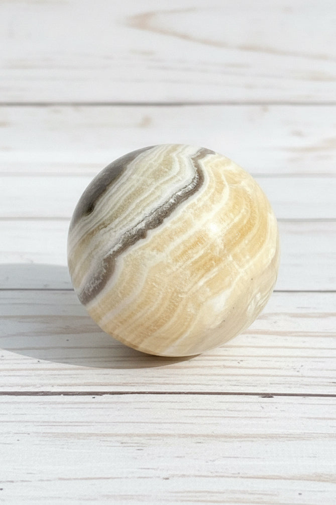 Zebra Calcite Sphere 154 grams ZCS04