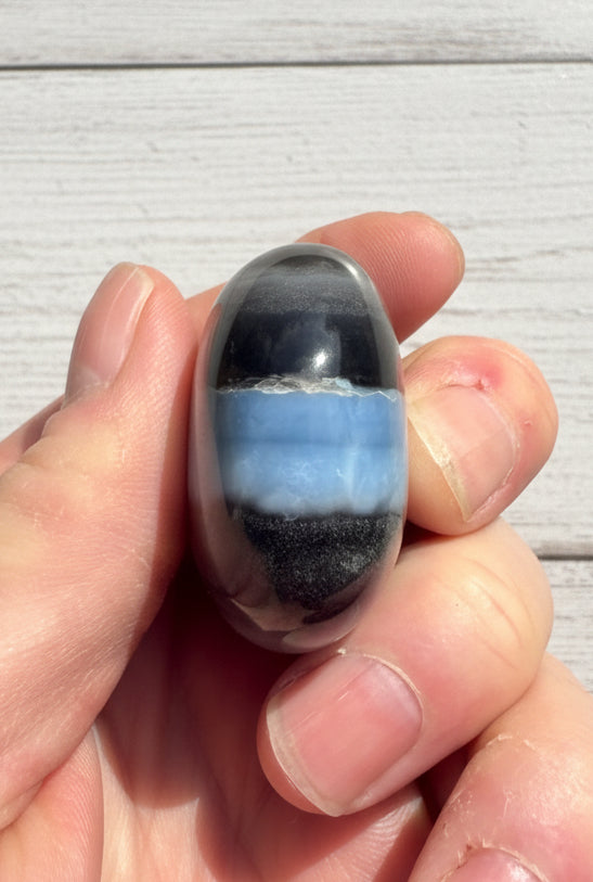 Owyhee Blue Opal Palmstone 83 grams BOP03