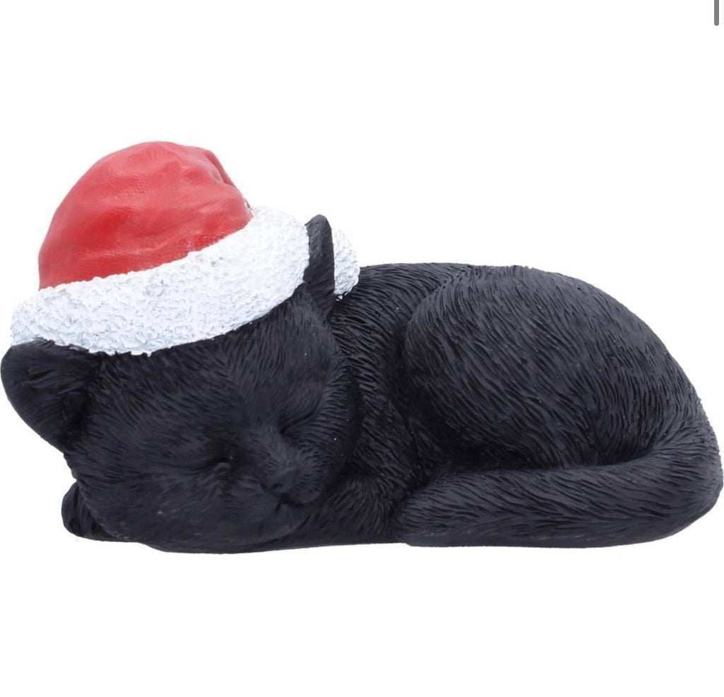 Merry Whiskers Black Cat Christmas Ornament 9.5cm