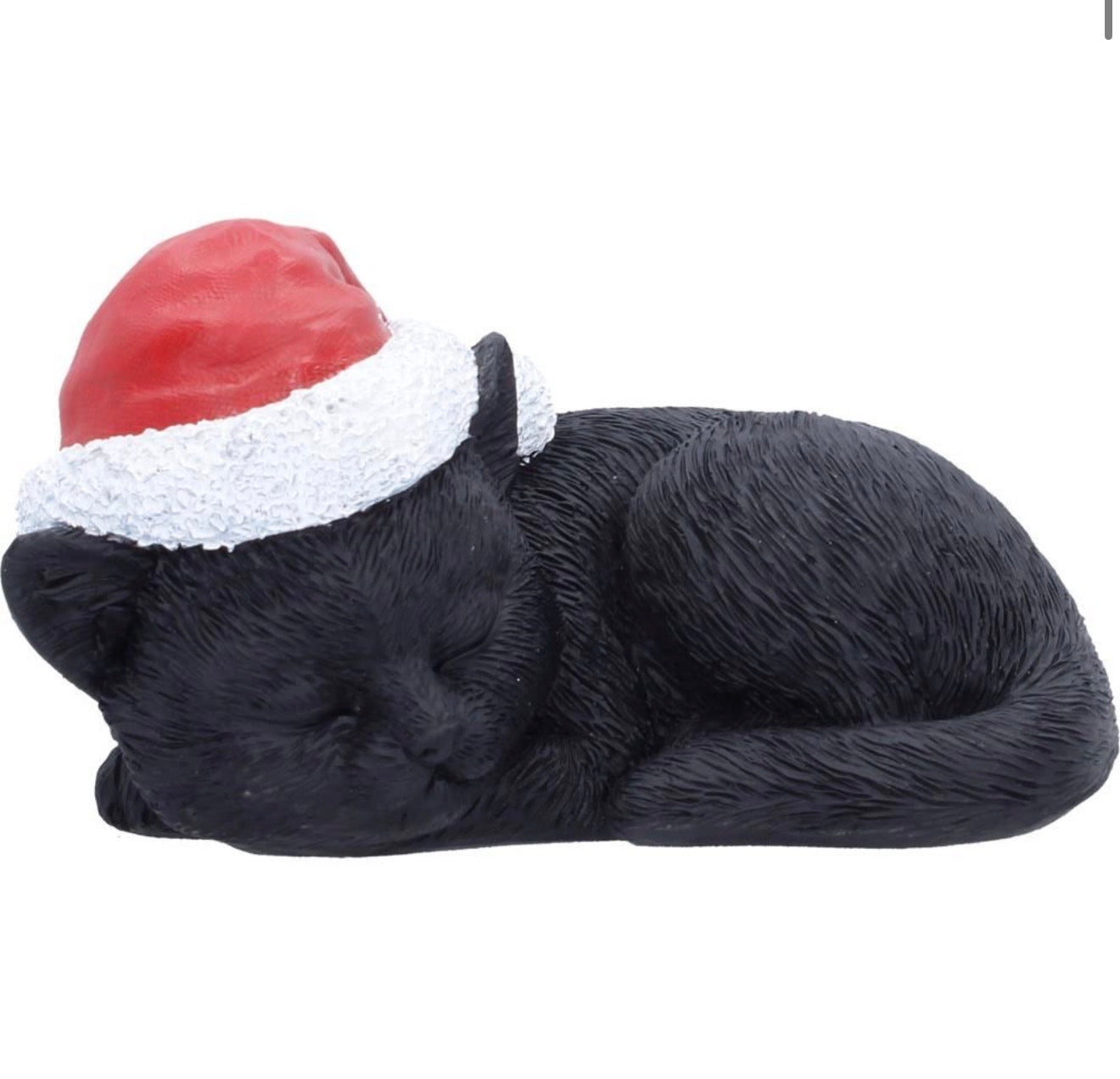 Merry Whiskers Black Cat Christmas Ornament 9.5cm