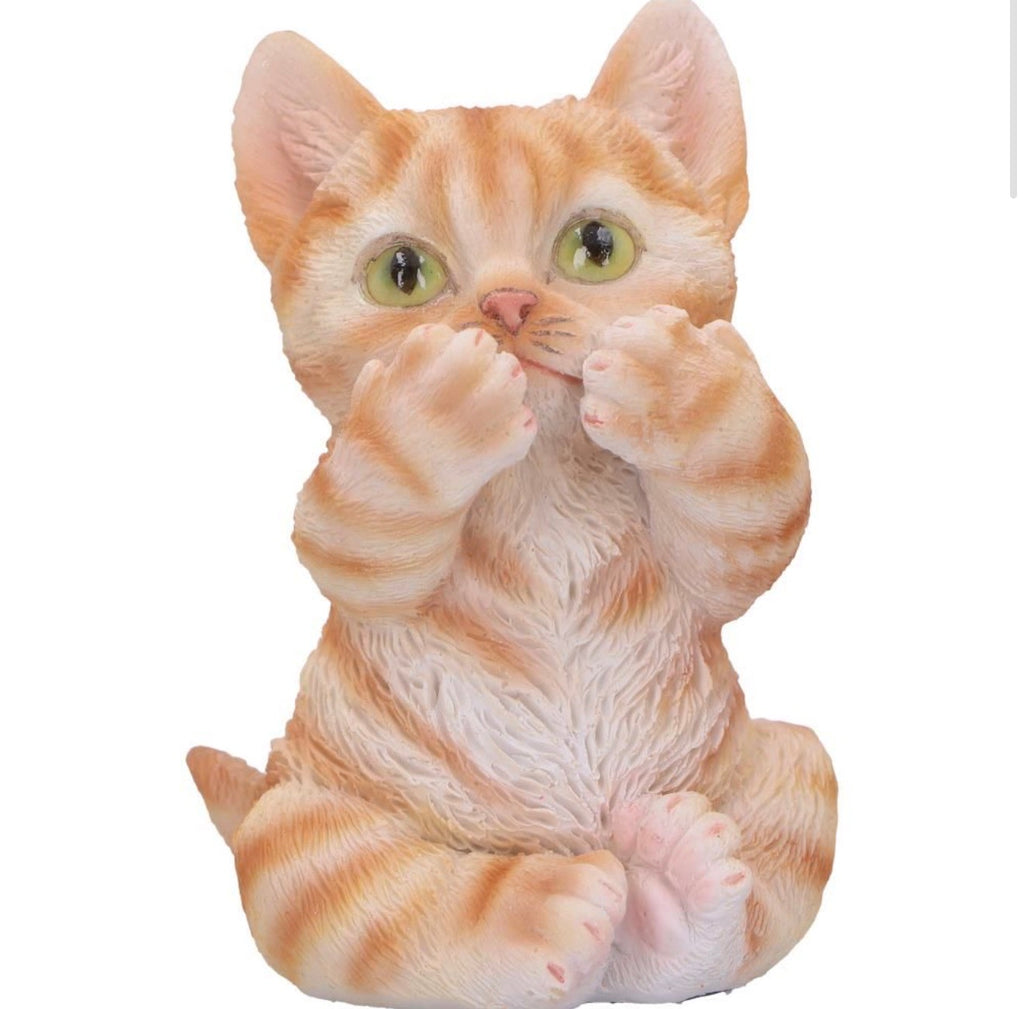 Three Wise Ginger Cats See No Evil Set 8.5cm