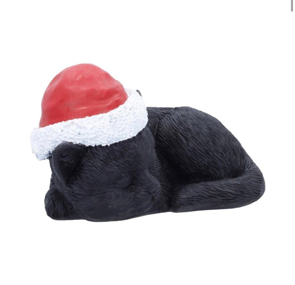 Merry Whiskers Black Cat Christmas Ornament 9.5cm