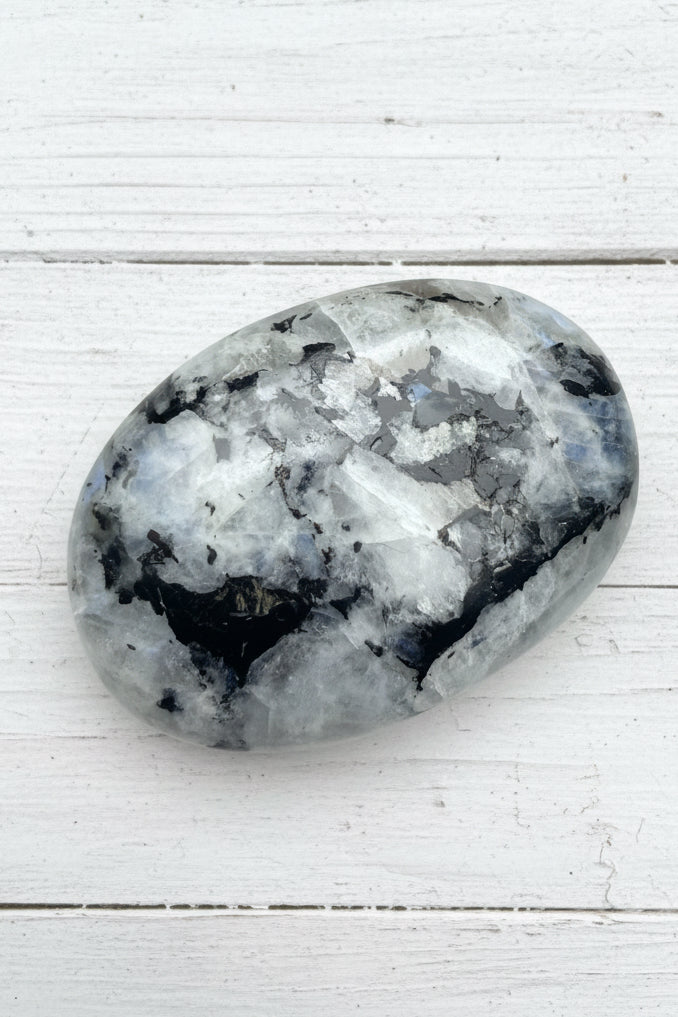 Rainbow Moonstone Palmstone 116 grams RMP05