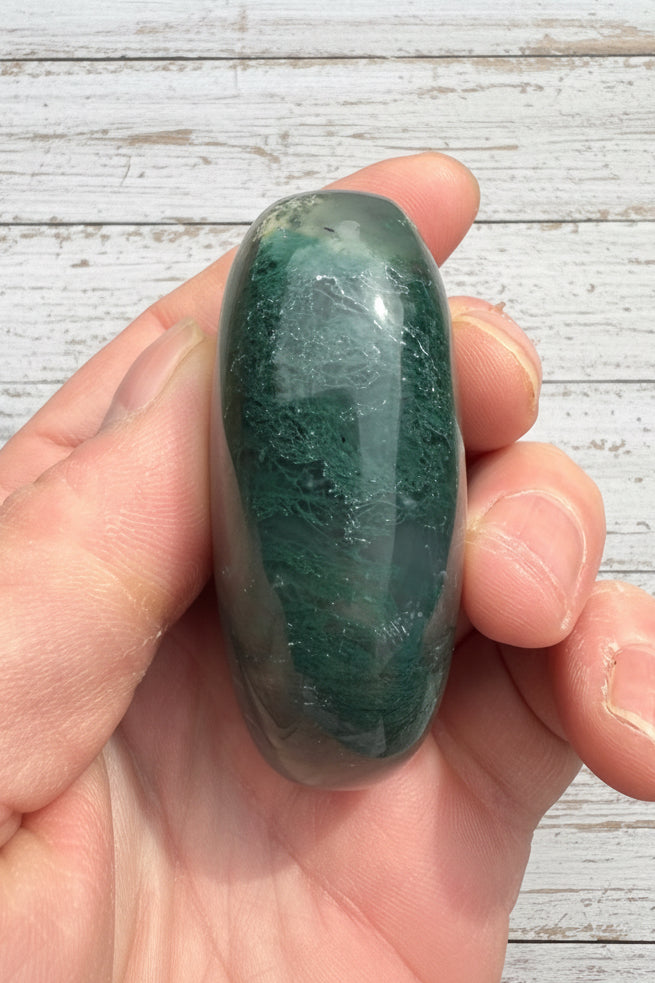 Moss Agate Palmstone 124 grams MAP02