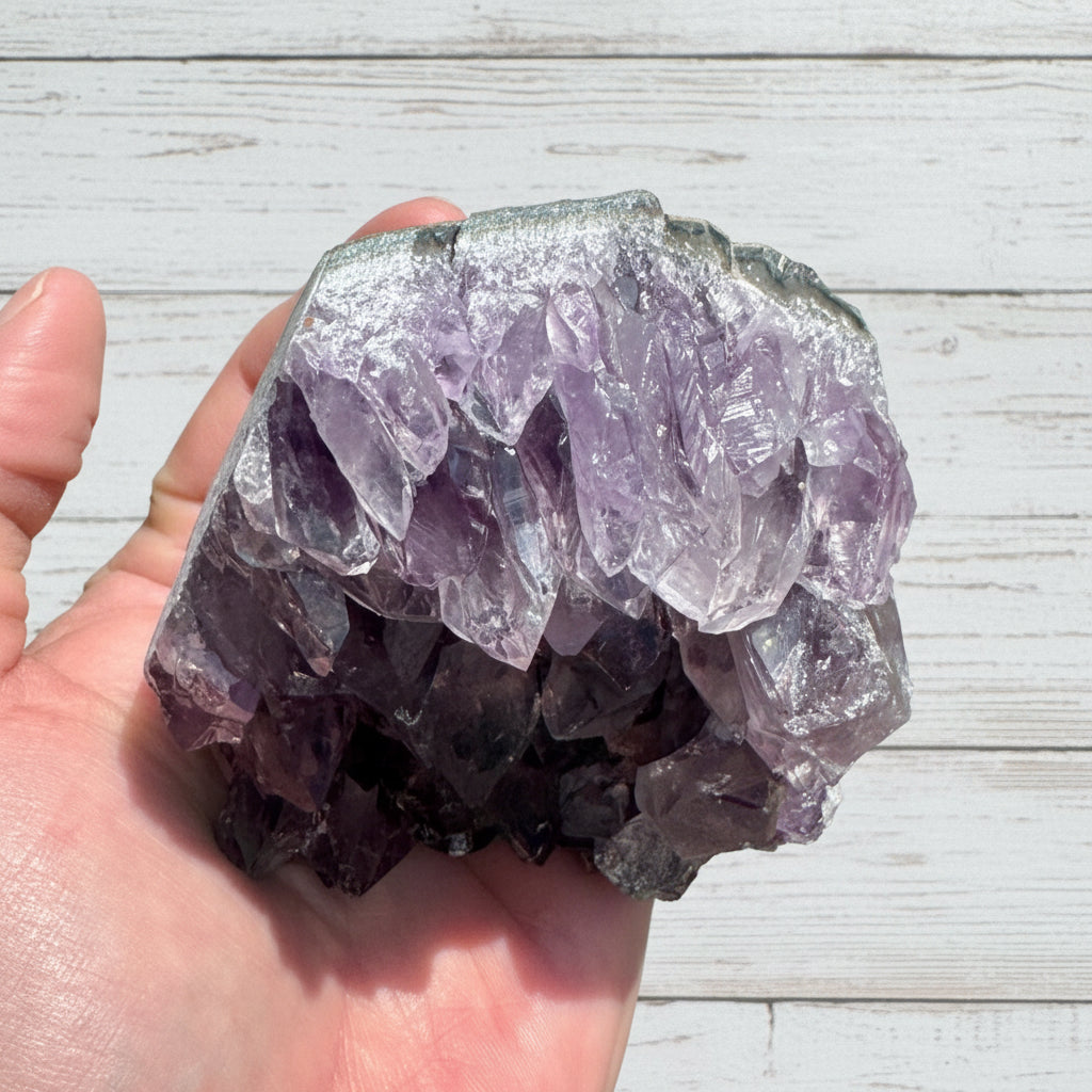 Amethyst Druzy Standing Cut Base 480 grams NSACB05