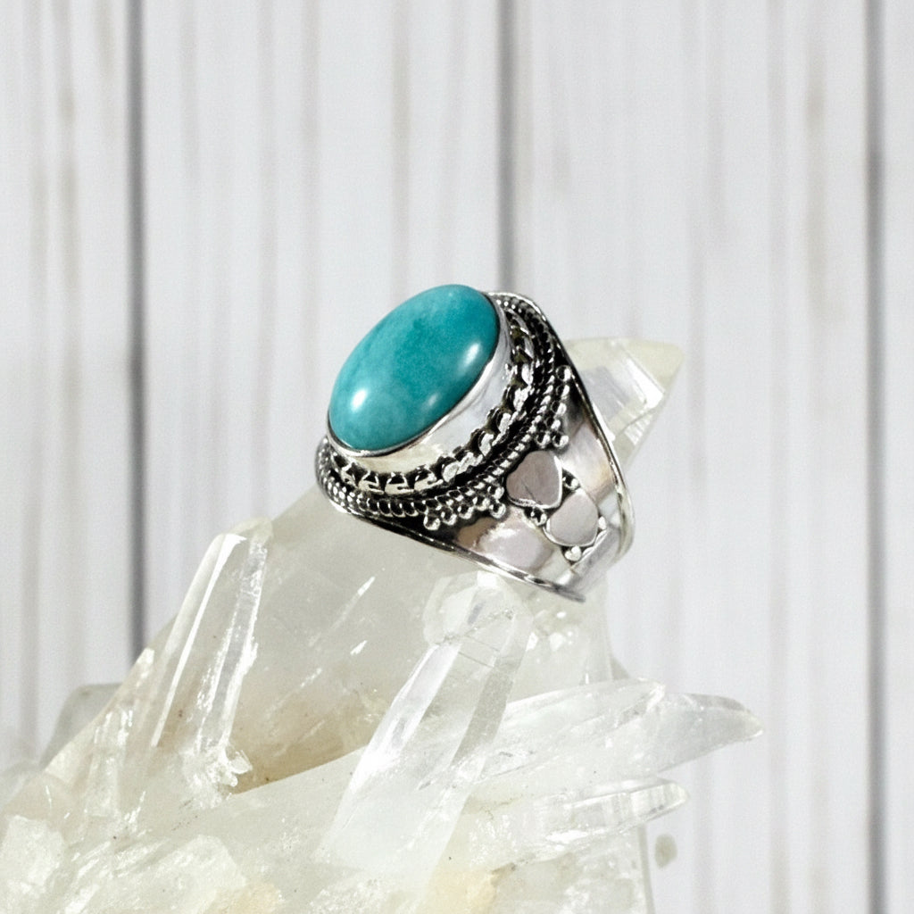 925 Sterling Silver Amazonite Ring