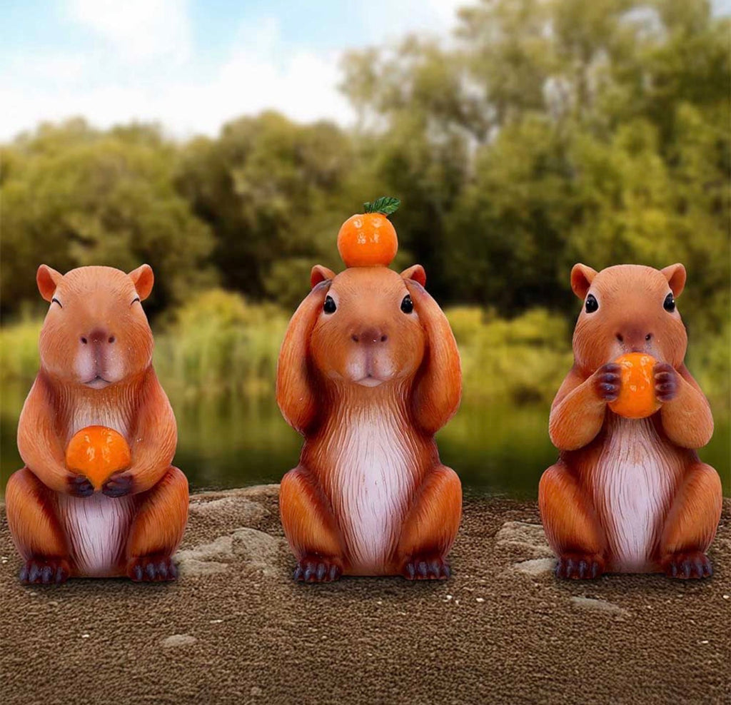 Three Wise Capybaras See No Evil Set 8.5cm