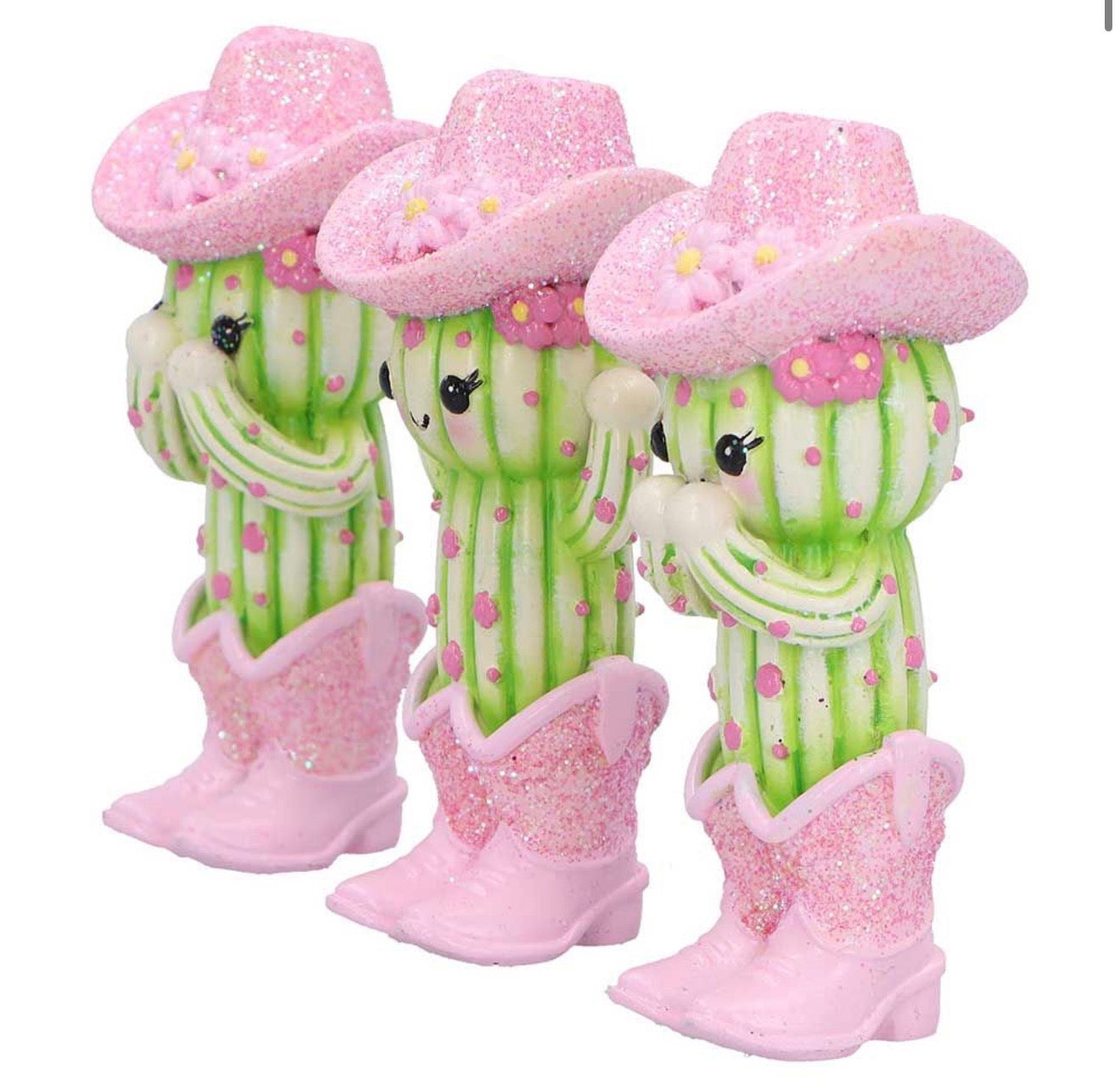 Three Wise Cacti See No Evil Set 9.5cm
