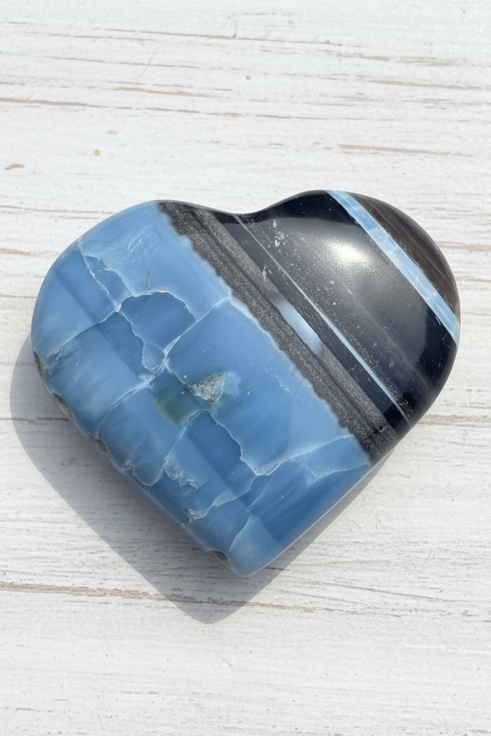 Owyhee Blue Opal Heart Crystal 57 grams BOH07