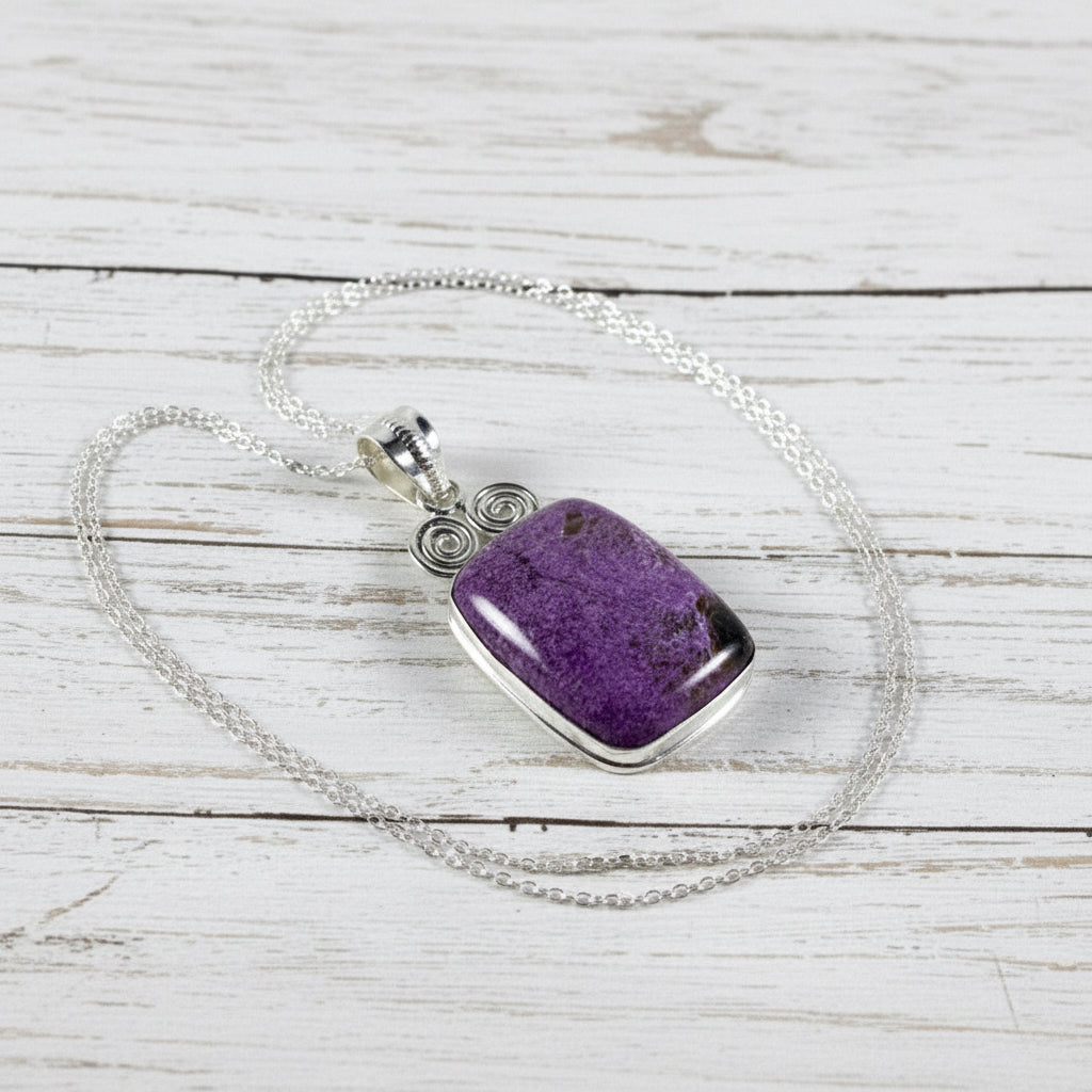 925 Sterling Silver Stichtite Pendant